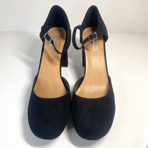 POP CLASSY WOMENS BLACK CLOSED HEEL ANKLE STRAP SIZE 11 #0028